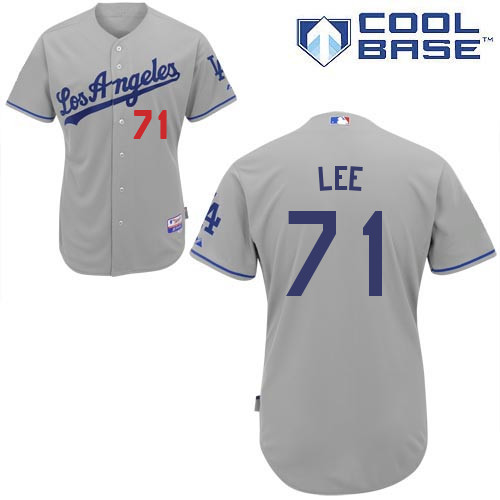 Zach Lee #71 MLB Jersey-L A Dodgers Men's Authentic Road Gray Cool Base Baseball Jersey
